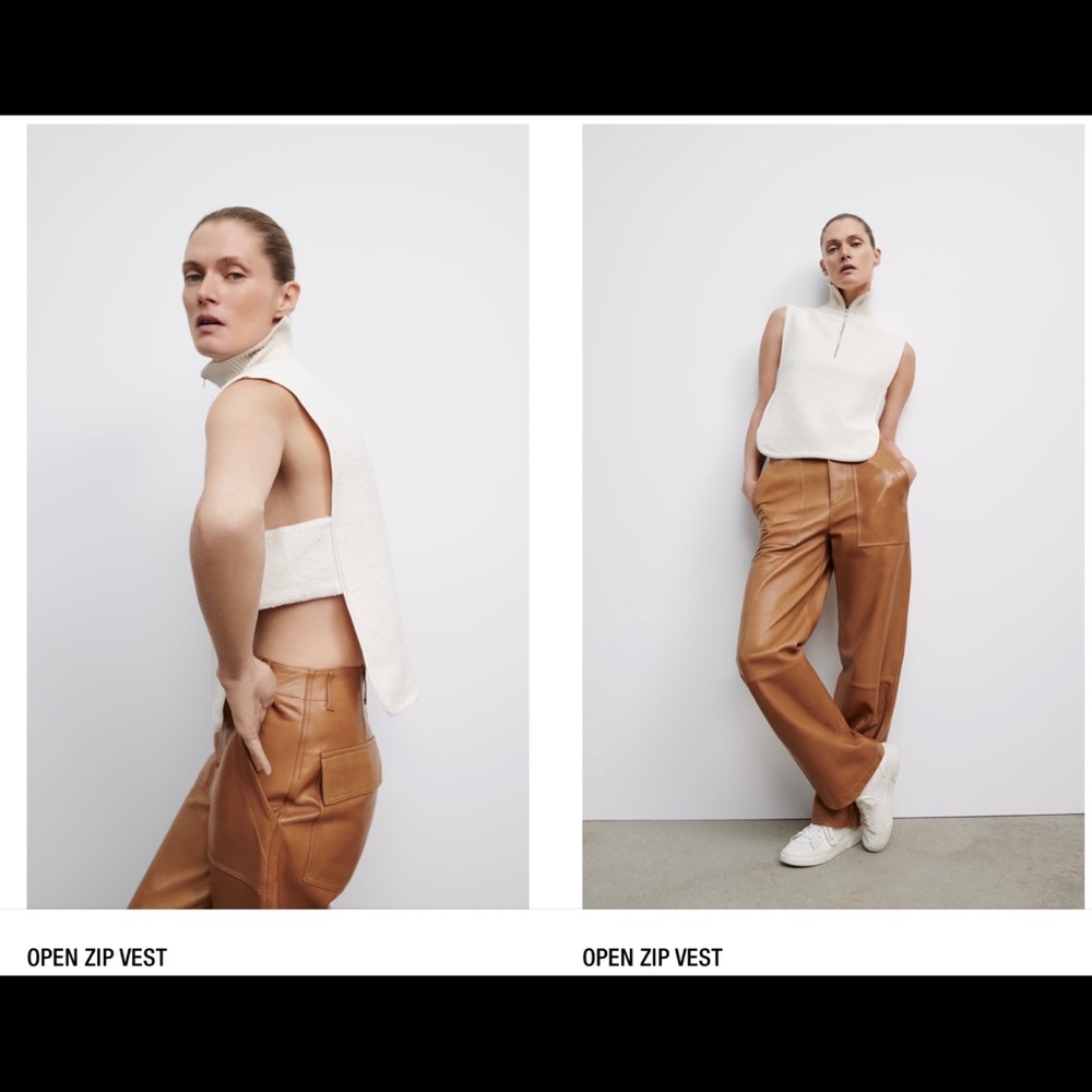 Zara open zip vest